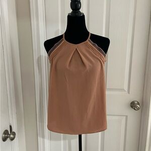 Mine Tan Crochet Halter Blouse